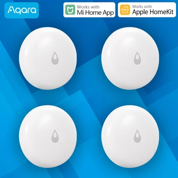 

4Pcs Aqara Water Leak Sensor zigbee Smart IP67 work with Xiaomi Mi Home App compatible Apple HomeKit Siri Warehouse alert