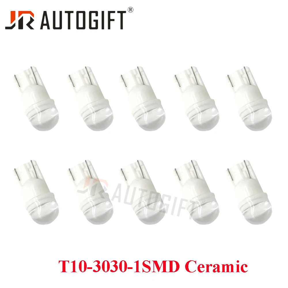 100PCS Signal Lamp T10 Led W5W 3030 168 194 T10 Led Bulb Ceramics Auto License Bulb Interior Wedge Clearance Light White 12V