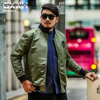 

Plus Fat Plus size Coat Male super Fat Man Loose Fat Fat Man Men's Wear Leisure Baseball Collar Men Big size Coat