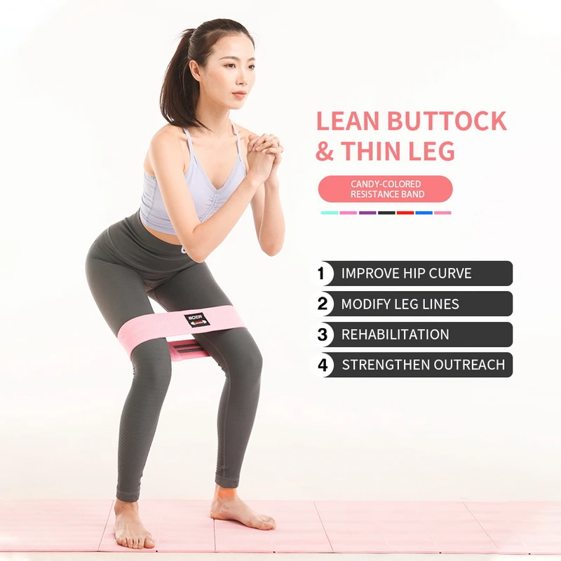 

1PC Unisex Booty Band Hip Circle Resistance Band Thigh Glute Butt Squat Bands Non-slip Design Circle Workout Exercise For Legs