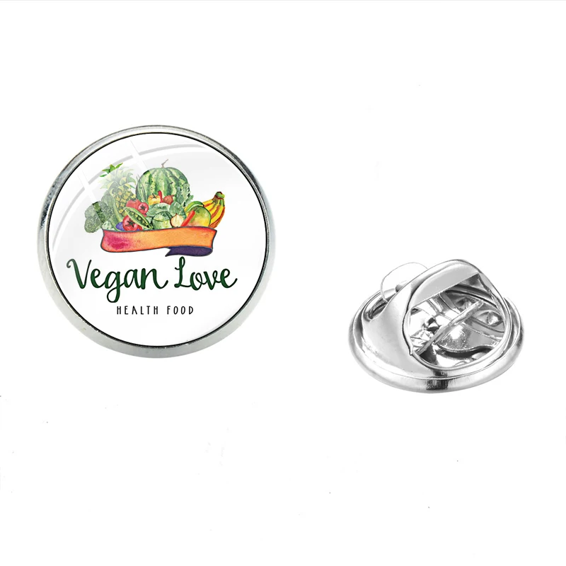 SONGDA I Am Vegan, Броши из нержавеющей стали, булавка, ручная работа, стекло, кристалл, модная одежда, сумочка, украшенные булавки для вегетарианского подарка