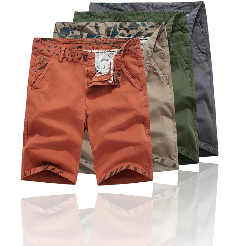 Pantalones cortos holgados de algodón con estampado Vintage para hombre, ropa informal de corte recto, para playa, verano, 2021
