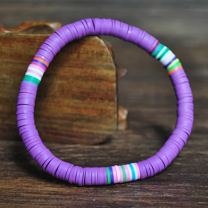 Рециркулируемые полимерные глиняные дисковые бусины Вощеные Струнные Браслеты для женщин Femme Boho разноцветные популярные браслеты ювелирные изделия