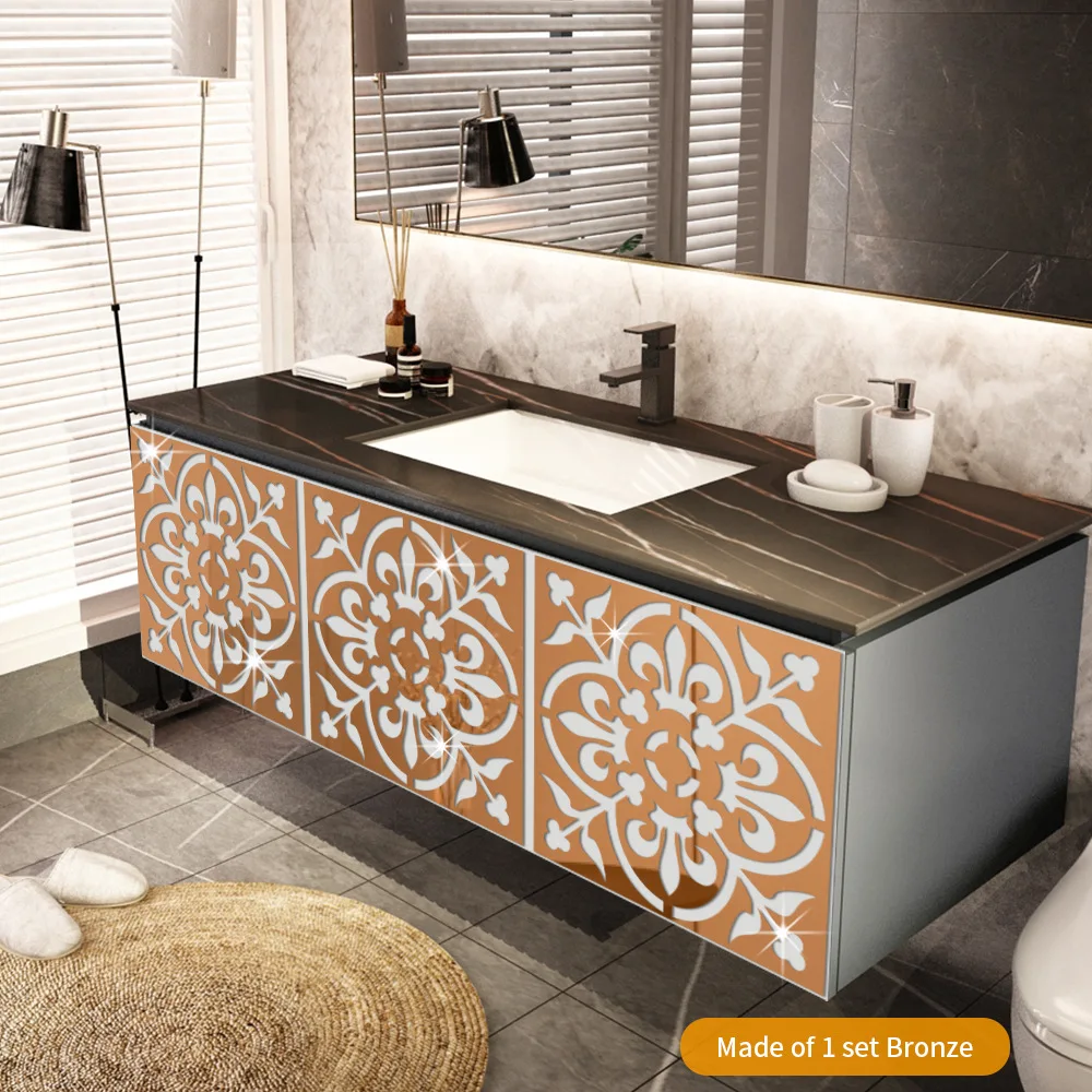 Livarno Set 4 Piastrelle a Specchio Quadrate 30×30 cm Adesive da Parete