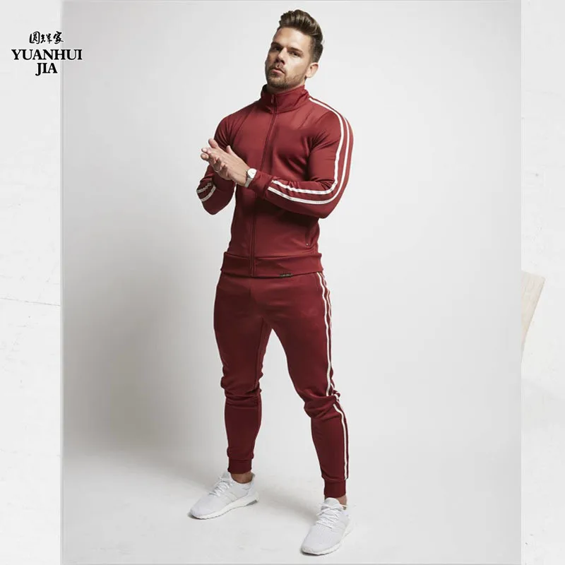

2 sets of sportswear men's 2019 new zipper hoodie + drawstring jogging pants men's hoodie suit fashion brand men's jacket suit
