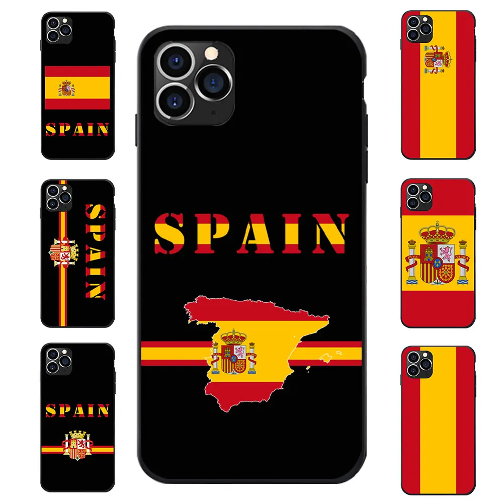 For iPhone 6 7 8 S XR X Plus 11 Pro Max spain National Flag Coat Of Arms Theme Soft TPU Phone Cases Cover Image Logo | Мобильные