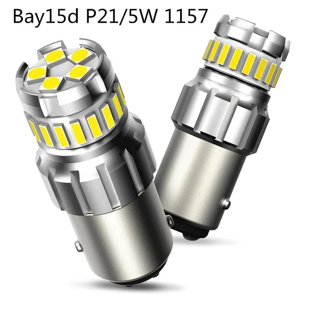 2x P21/5 Вт BA15S P21W светодиодный Canbus 7440 W21W W21/5 Вт светодиодный лампы BAY15D заднего хода автомобиля светильник для peugeot 206 307 407 406 508 5008 308 301 - Испускаемый цвет: 1157 bay15s p21 5w
