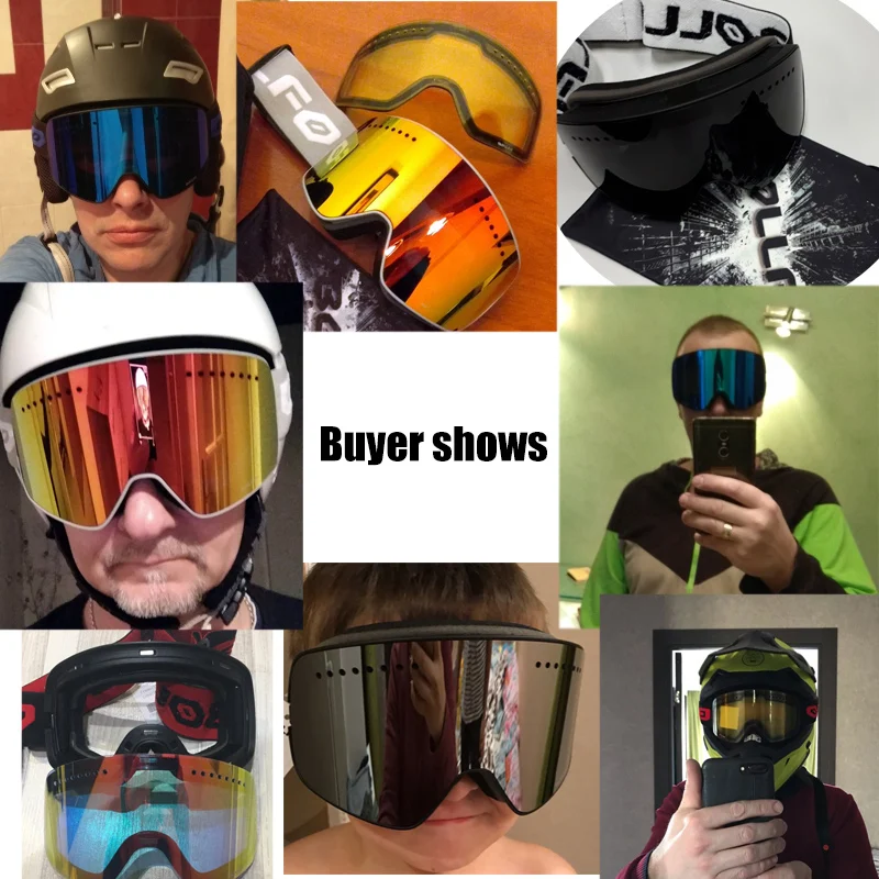 Магнитные двухслойные поляризованные линзы, лыжные очки, противотуманные, UV400, очки для сноуборда, лыжного спорта, для мужчин, женщин, лыжные очки, очки