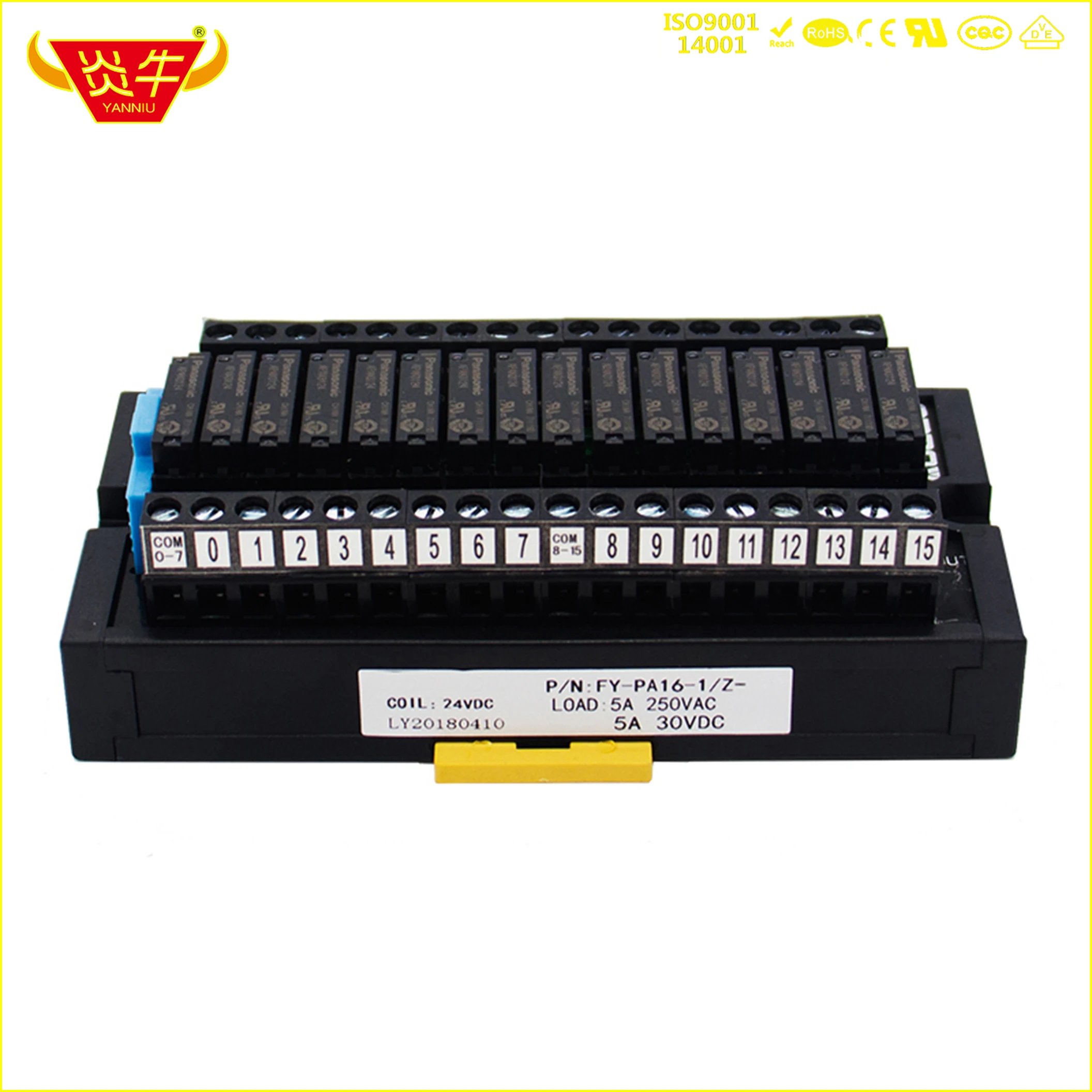 

10Pcs 16 channel Panasonic APAN3105/12/24 Slim relay DIN Mounted relay module Industrial control for PLC YANNIU