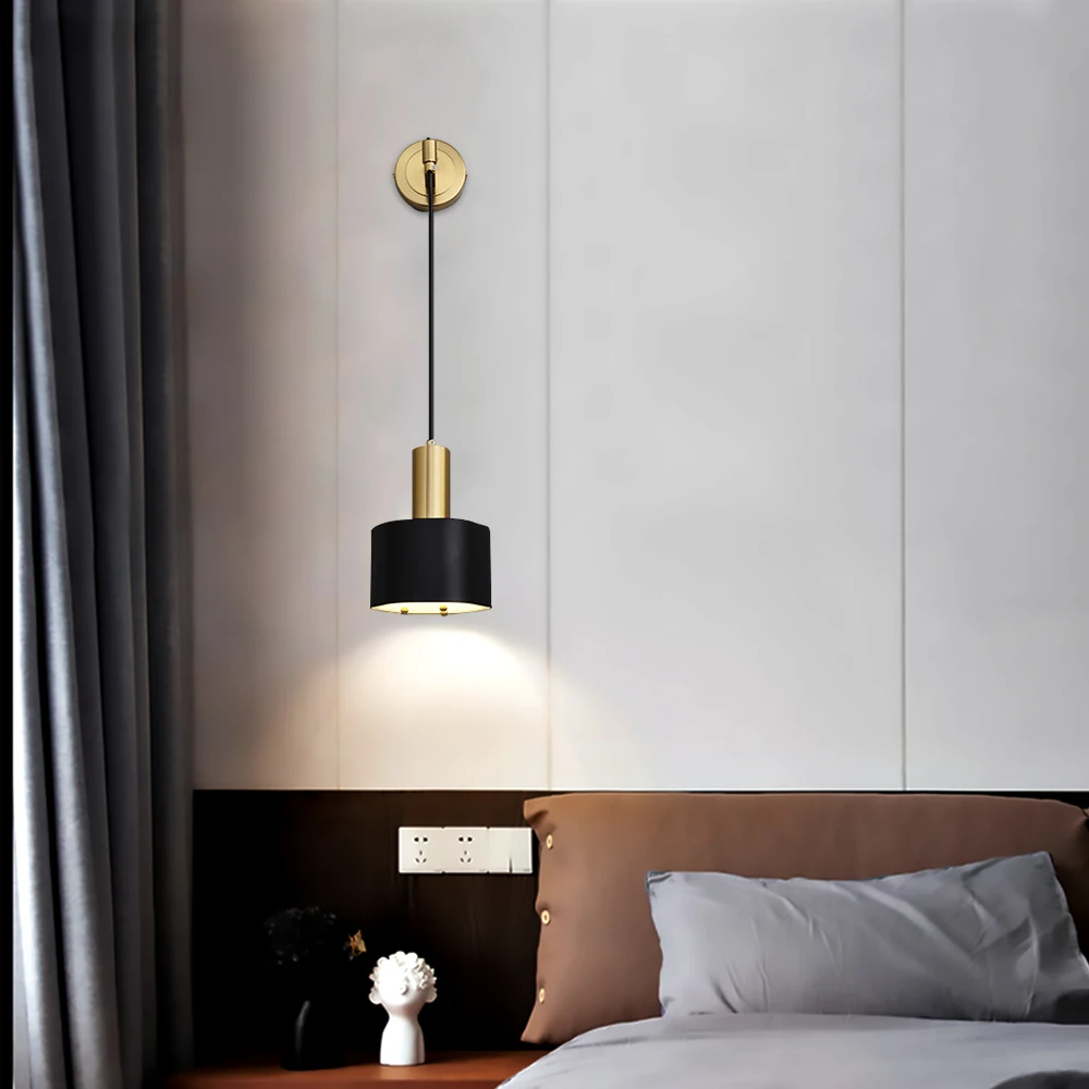 

Nordic bedroom bedside wall lamp light luxury modern simple creative guest TV hall background wall led design sense lamp