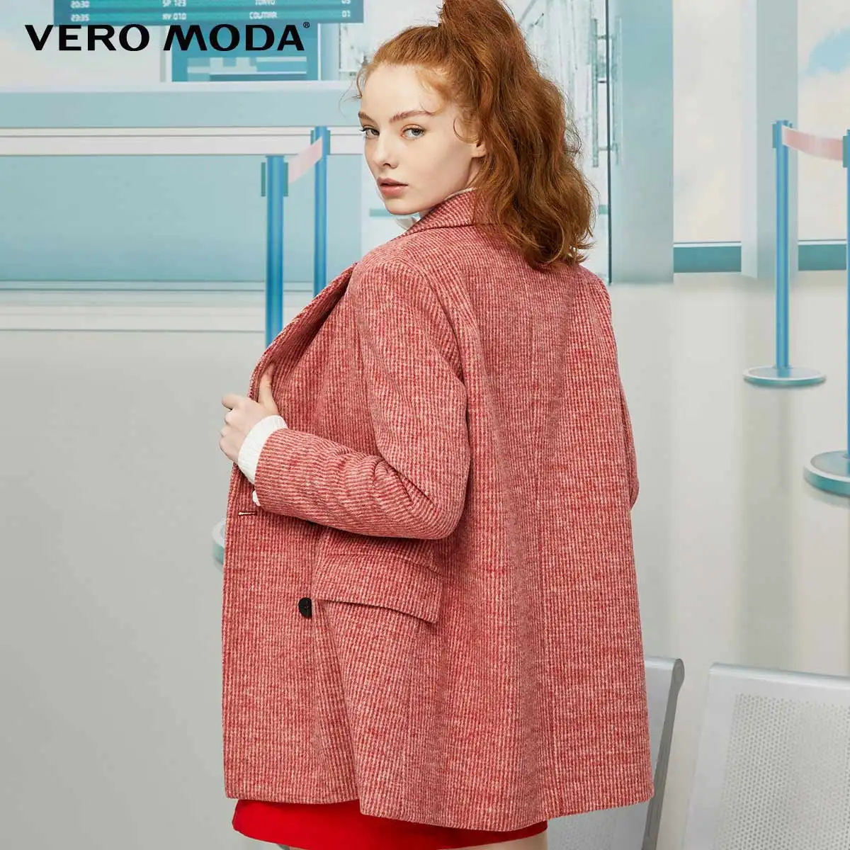 Vero Moda Винтажный женский нагрудный двубортный Блейзер пиджак | 319308589