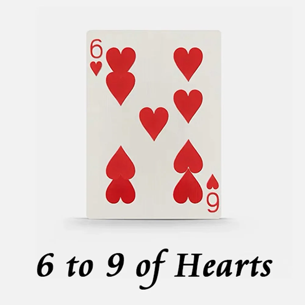 6 to 9 of Hearts Magic Tricks Stage Close Up Magia Playing Cards Poker Magie Mentalism Gimmick Props Card Prediction Magica