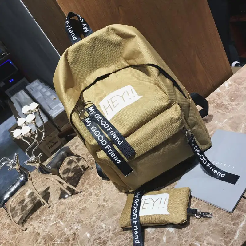 Рюкзаки для девочек, школьные сумки Mochila, с вышивкой, женская мода, для студентов, с рисунком, Blacl