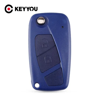 

KEYYOU 2 Buttons Uncut Key Case Flip Remote Car Key Case Shell Cover For Fiat Punto Ducato Stilo Panda Central 500 Punto Bravo