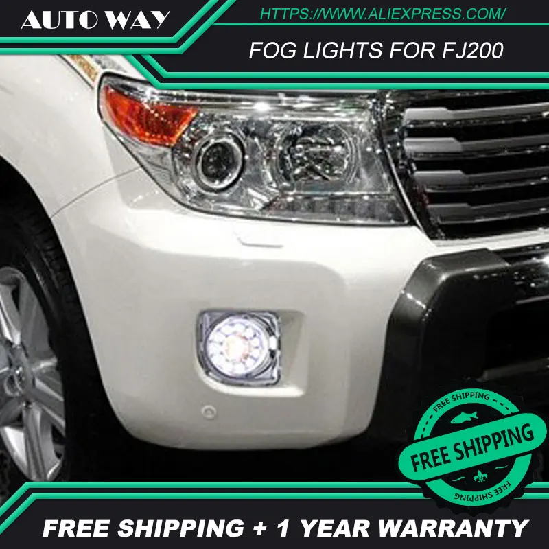  Free shipping  12V 6000k LED DRL Daytime running light for Toyota Land Cruiser FJ200 fog lamp frame
