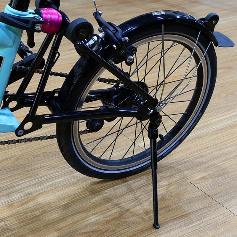 Black Складная стойка для парковки велосипеда, титановая подставка для Brompton& Birdy, парковочная стойка, запчасти для велосипеда, легкие аксессуары - Цвет: Black