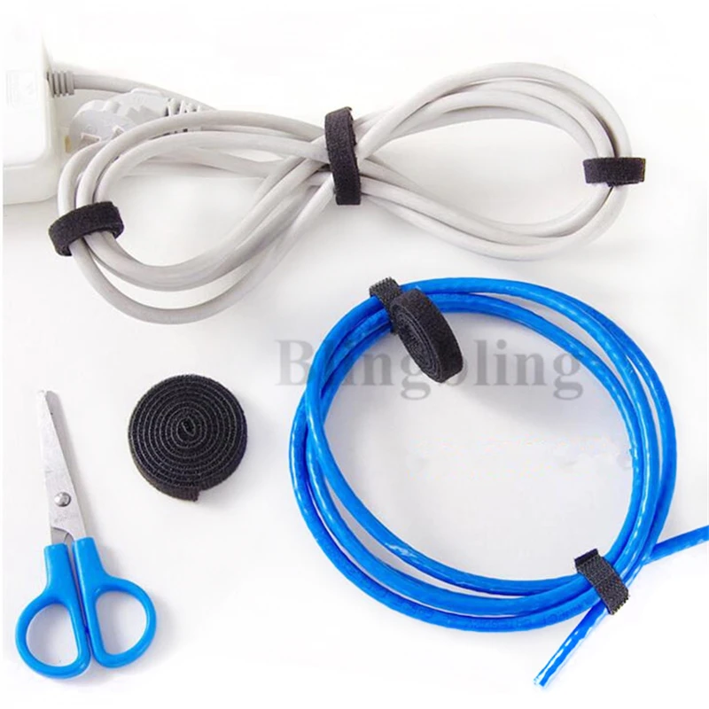 45 м сильная Двусторонняя крючок и петля самоклеющаяся лента для Кабельные стяжки