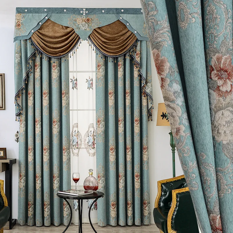 

European Chenille High Grade High Shading Curtains for Living Dining Room Bedroom.