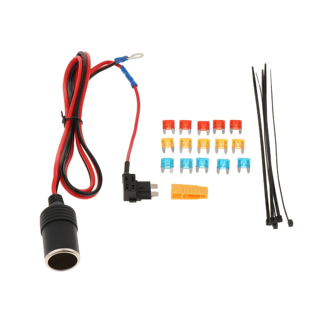 DC12V машинная Зажигалка для сигарет розетка с внутренней резьбой кабель 5/10/15A держатель предохранителя Малый жидкость для снятия