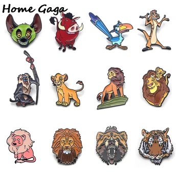 

20pcs/lot Homegaga Cartoon Lion Badges Brooches Lapel Pin Hat Collar Pins Jacket Badge Funny Brooches Fashion Accessories D2797