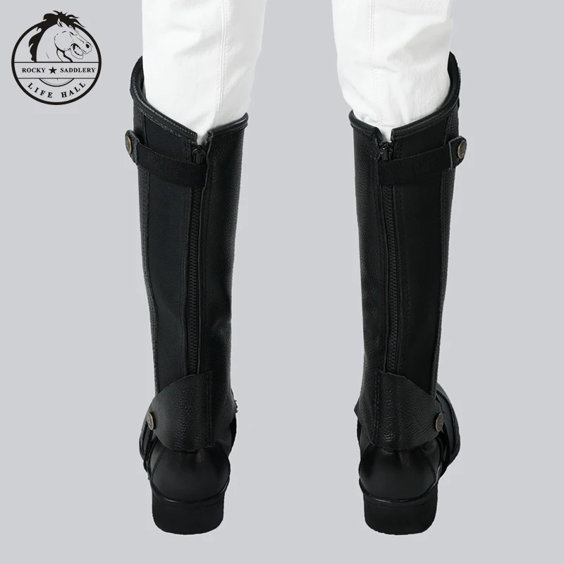 Cavassion Kid's Leather Half-chaps Riding Leg Protection