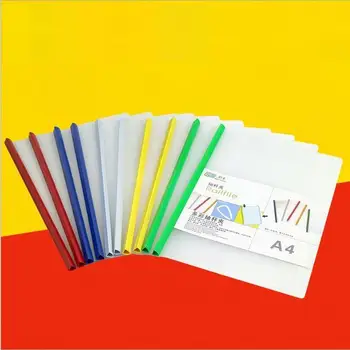 

[4Y4A] 10pcs/Lot School Information Drawstring Clip Clip Bar Clip Color Report Clip Clipboard A4 Transparent Folder