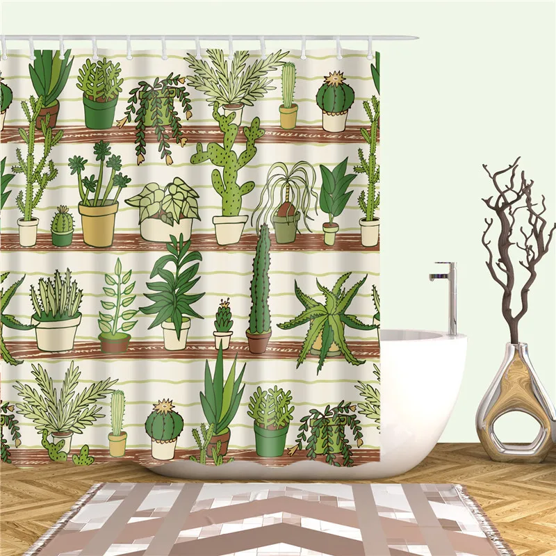 Leaves-pineapple-flamingo-bird-Shower-Curtains-3d-Waterproof-Polyester-Fabric-Cloth-Washable-Bathroom-Shower-Curtain-Screen (1)