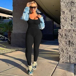 Macacão esportivo de verão, cor sólida, slim, modelador para o corpo, levantamento de quadril, novo, 2021