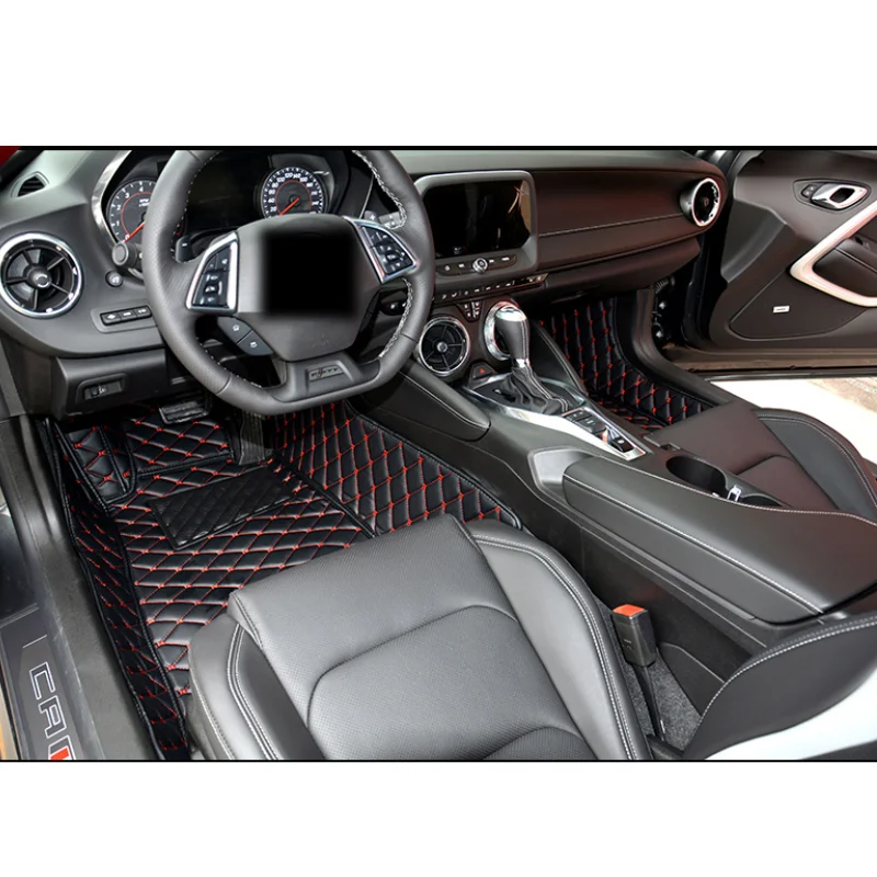 Волоконные кожаные автомобильные коврики для chevrolet camaro аксессуары