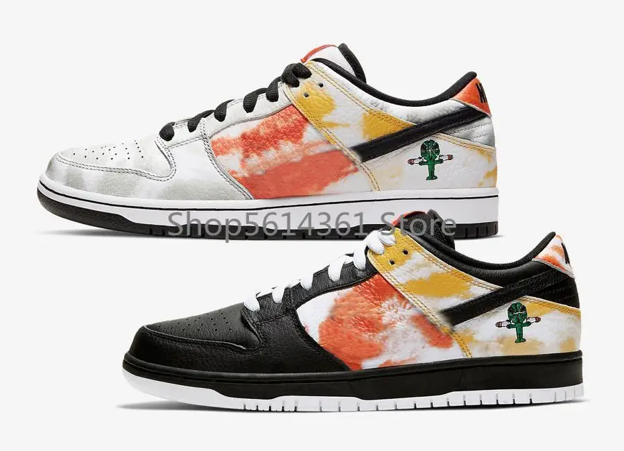 Новинка Мужская и женская обувь SB Dunks низкая домашняя Raygun Tie Dye Away цвет черный