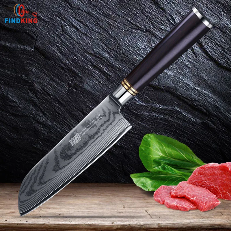 Кухонные ножи Santoku из дамасской стали новинка 2019 японский 7 дюймовый нож ручной
