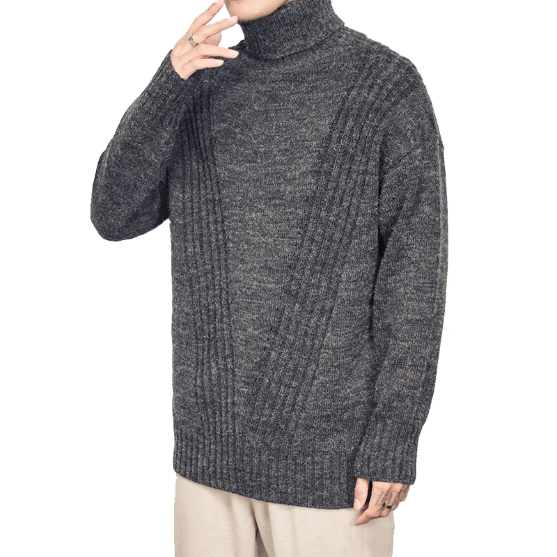High quality Man autumn and winter High-collar sweater men's loose knitted sweater turtleneck men sweaters