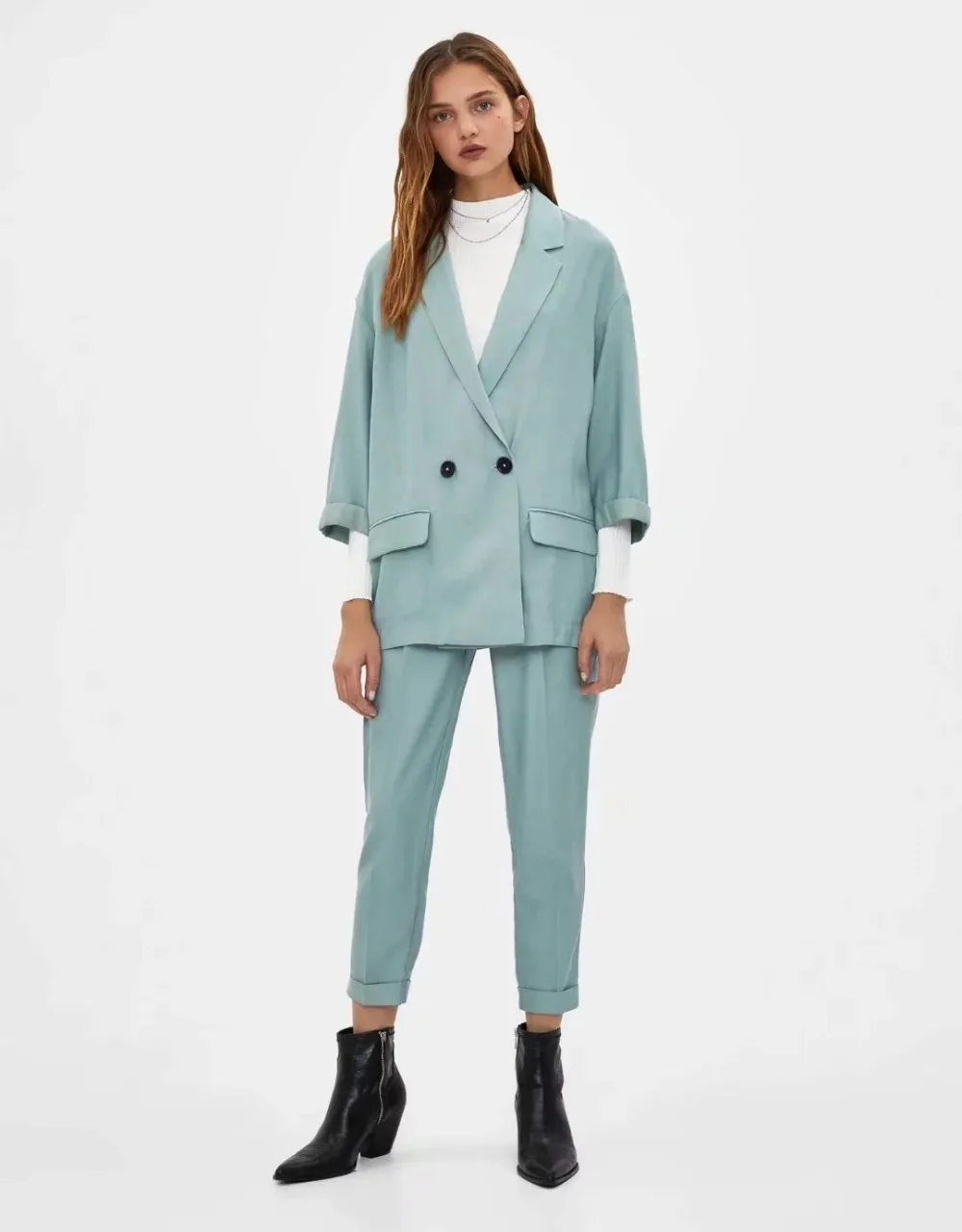 Увядший осенний блейзер feminino BTS england preppy двубортный свободный оверсайз-блейзер mujer женские блейзеры и куртки