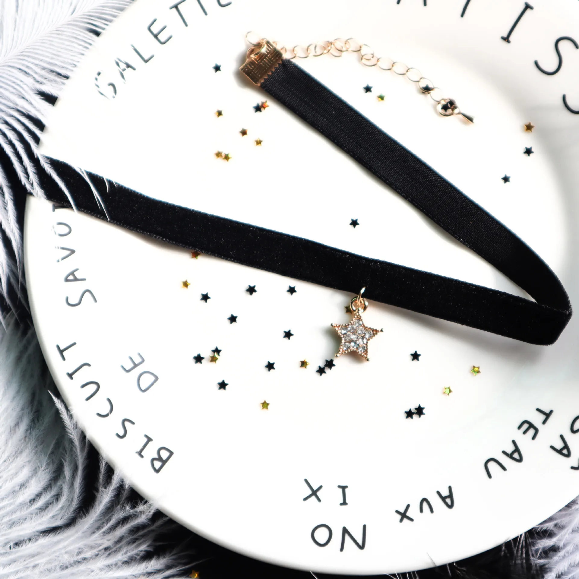 Новые японские разнообразные черные кружевные подвески в виде звезд для женщин