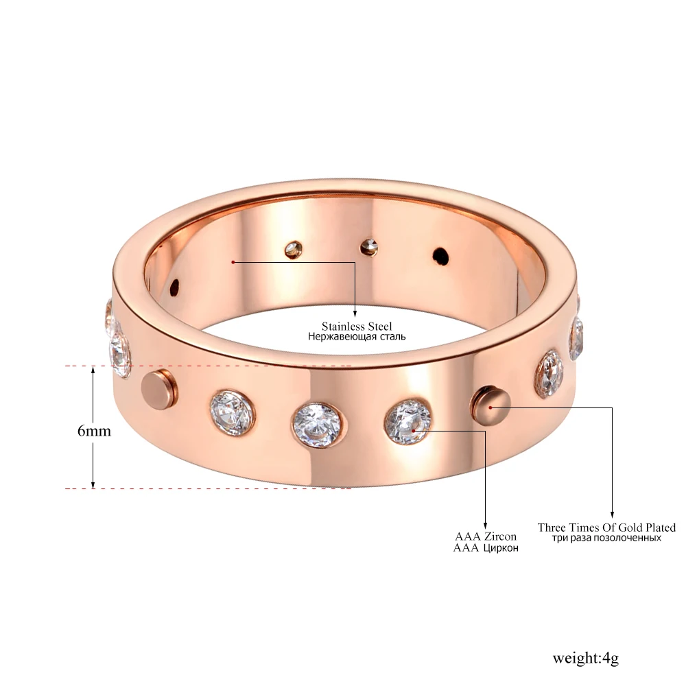 Lokaer дизайн мозаика CZ Хрустальные Обручальные кольца ювелирные изделия для женщин модные титановые нержавеющей стали изысканное кольцо R19094