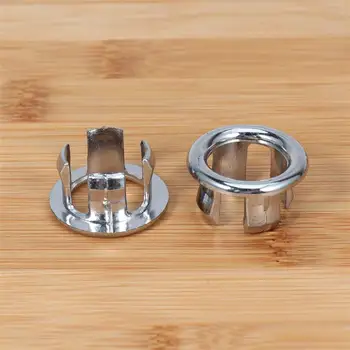 

10pcs Kitchen Bathroom Basin Trim Bath Sink Hole Round Overflow Drain Cap Cover Overflow Ring (Hollow Ring)