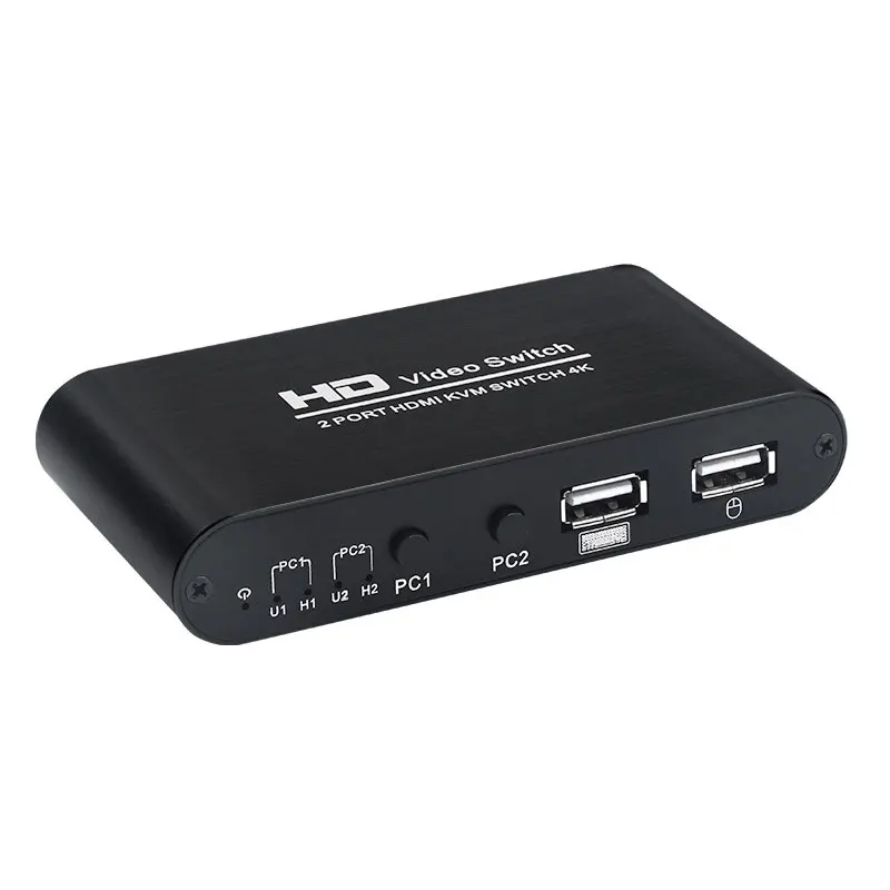 4K видео дисплей переключатель сплиттер выход Стабильный USB HDMI KVM коробка для 2 ПК