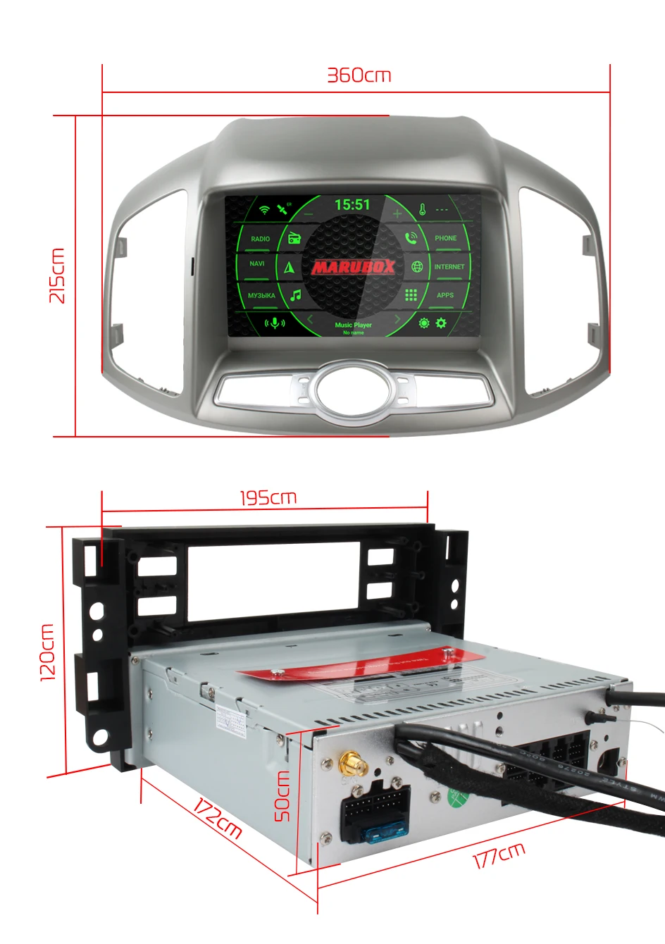 Штатная магнитола для Chevrolet Captiva 2011-, MARUBOX KD8406, Штатное головное устройство для Chevrolet, Android 9.0,Восьмиядерный процессор,встроенный DSP,IPS экран, Встроенная 64GB, BlueTooth, DVD