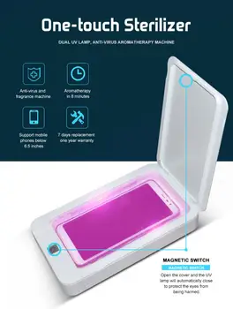 

Rechargerable 5V UV Phone Sterilizer Box Cell Phone Disinfector Jewelry Ultraviolet Watch Disinfect Cabinet Bactericidal