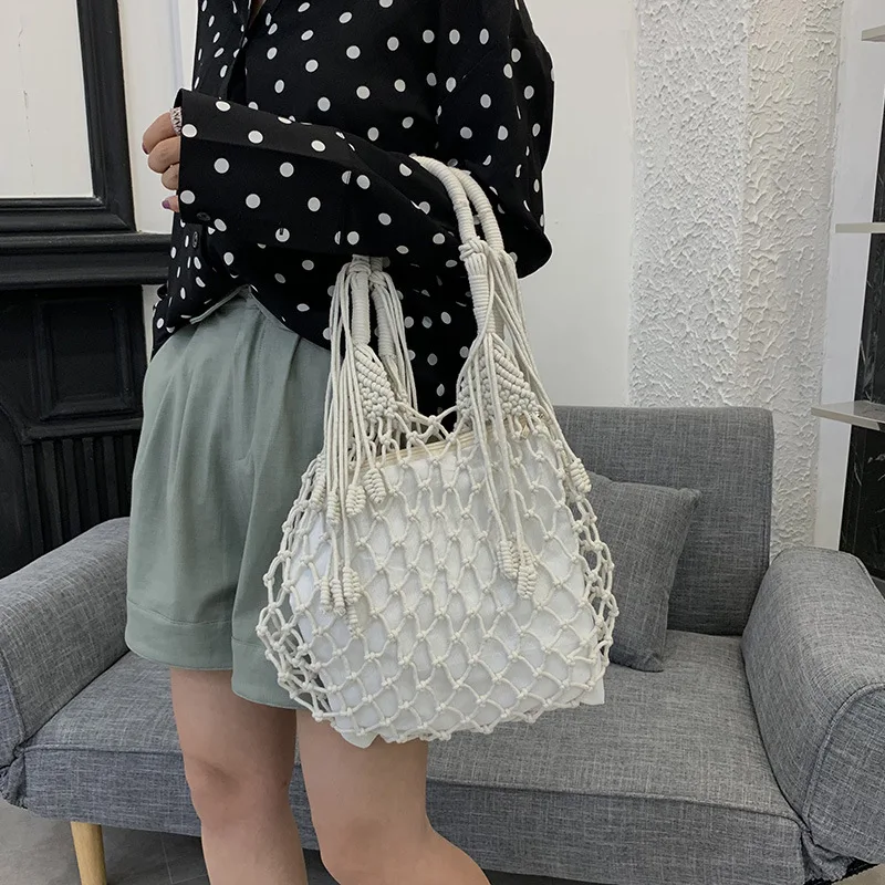 

Summer New Arrival INS Fishnet Weaving Bag Women's 2019 New Style Korean-style Versatile Shoulder Fashion Straw Bag