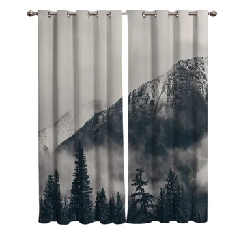

Misty Mountain Forest Room Curtains Large Window Living Room Kitchen Outdoor Indoor Home Decoration