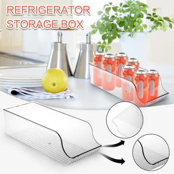 

Cans PET storage box high quality simple household refrigerator storage box trash can canned beverage rack refrigerator F4