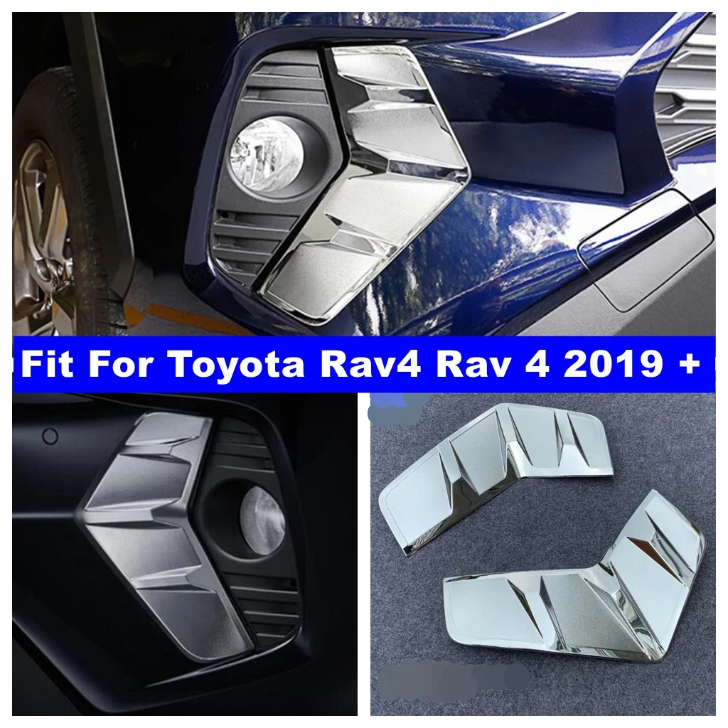 

Front Head Fog Lights Lamps Eyelid Eyebrow Cover Trim Chrome Exterior Fit For TOYOTA RAV4 RAV 4 XA50 2019 - 2022 Car Accessories