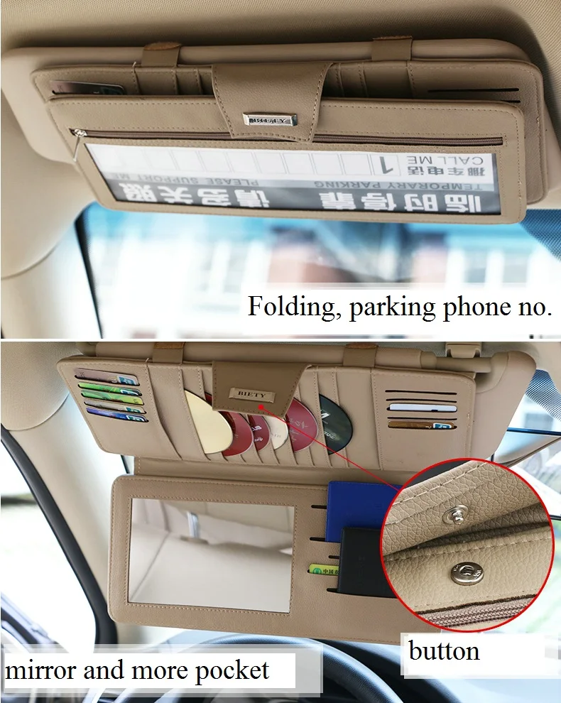 Ceny 27 kieszenie osłona przeciwsłoneczna osłona przeciwsłoneczna organizator uchwyt na rękaw klipy uchwyt samochodowy CD DVD 10 pojemnik na płyty Case akcesoria samochodowe podwójna warstwa