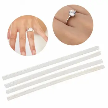 

4pcs Plastic Transparent Ring Size Adjuster Reducer Guard Tightener Transparent Design Anti-allergy Jewelry Resizing Tool a