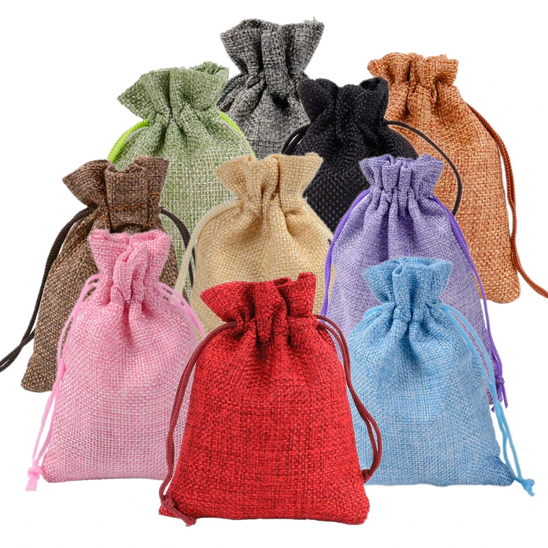 Мешок из натуральной мешковины на шнурке 10 шт./лот для ювелирных изделий | Дом и