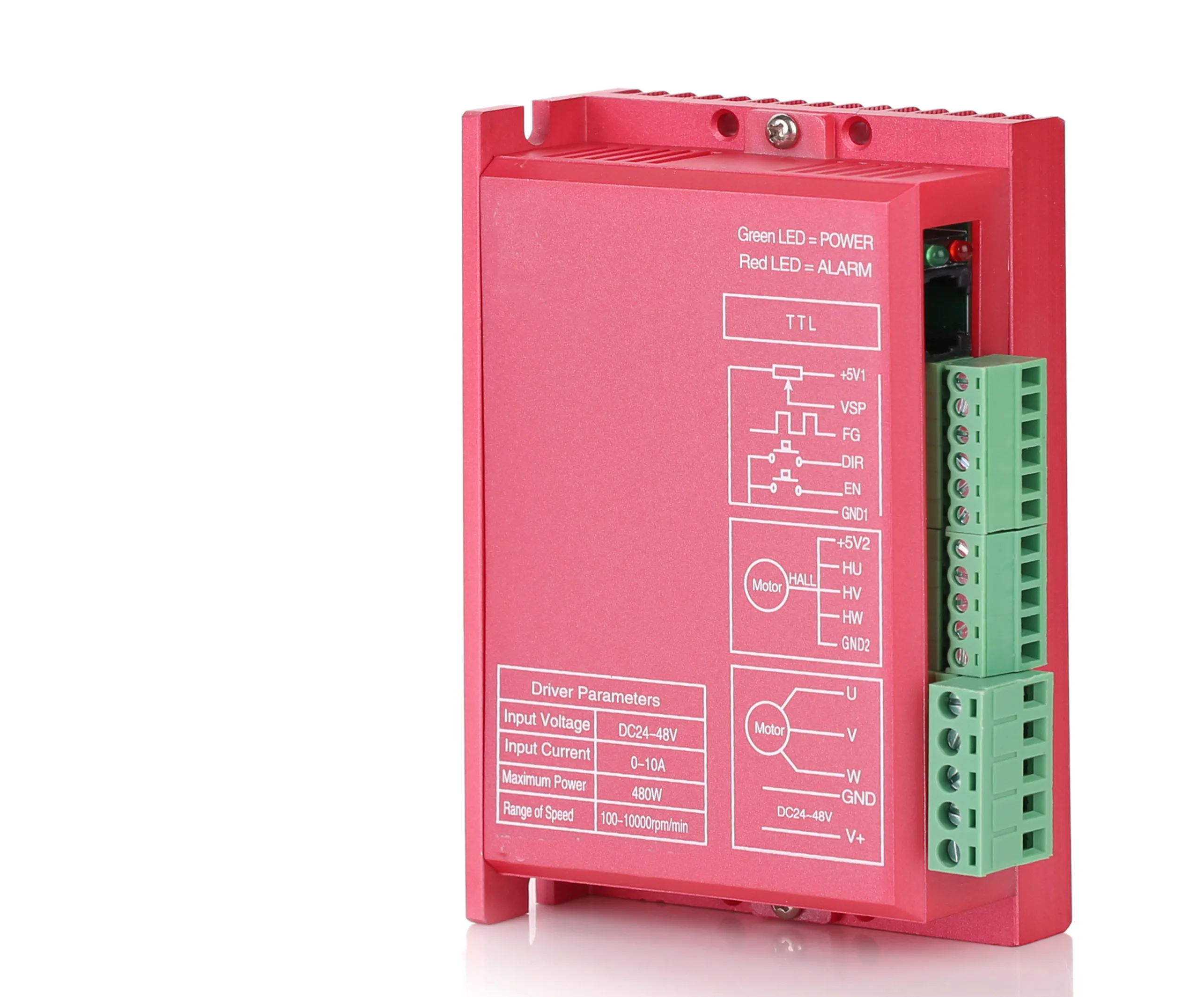 Controlador de Motor Placa de Motorista 300w sem Escova Salão Bldc Sensorless Circuito Fechado 48v