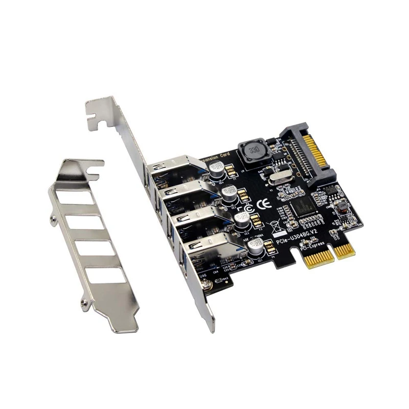 Четыре порта Usb 3,0 Супер быстрая 5 Гбит/с Pci-E Плата расширения Pci Express адаптер конвертер карта блок питания для настольного ПК