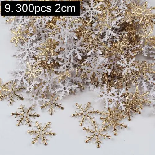 Golden 2cm 300 шт рождественские поддельные снежинки DIY Свадебные новогодние вечерние елки Декор окна Рождество Поддельные снежинки DIY Декор окна ремесла - Цвет: Golden 2cm