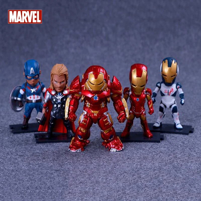 Marvel экшн-модель Мстители 5 шт./компл. фигура супергероя Капитан Америка Железный человек Тор Коллекция игрушек Фигурки 9 см подарок